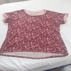 Lucky Brand Pink and Red Knit Top